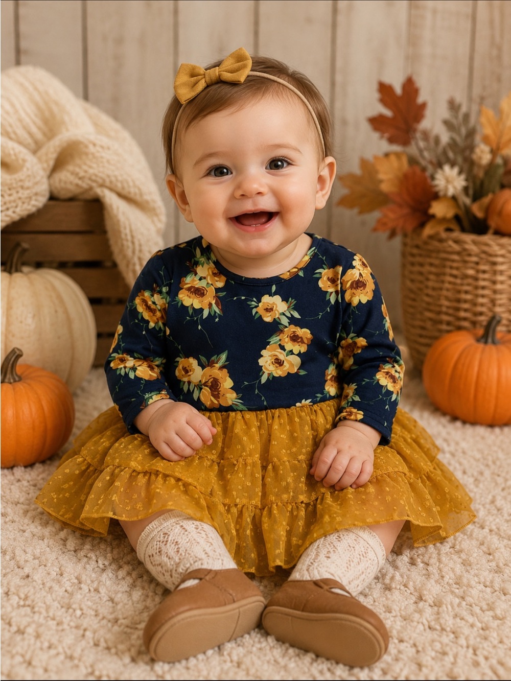 Marie Nicole Floral Fall Dress